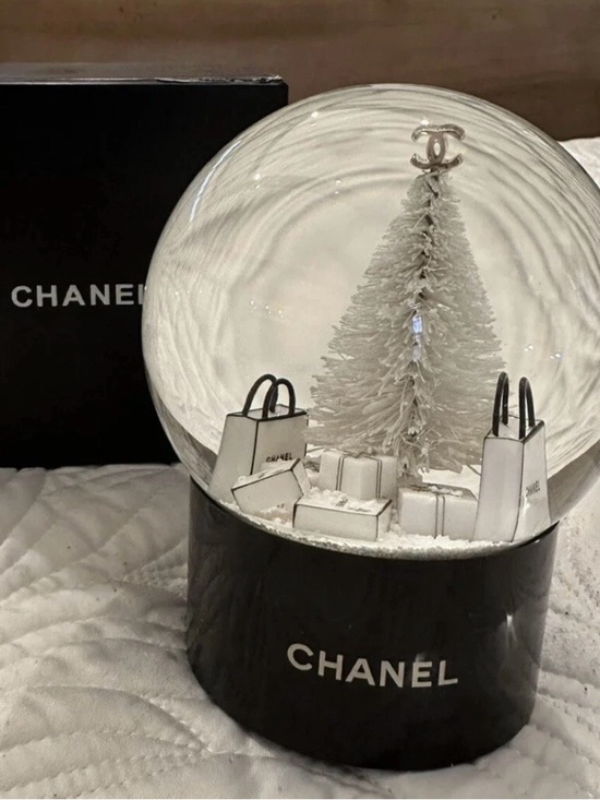 CHANEL Other - CHANEL White and Black Holiday Snow Globe Ornament